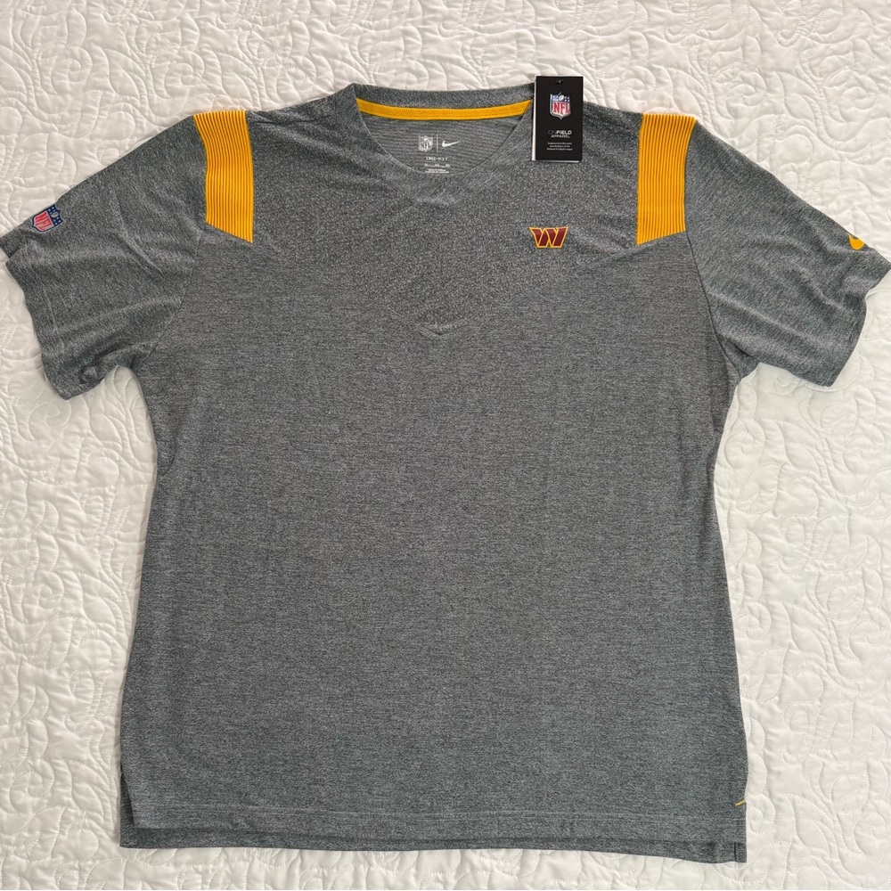 Men's Washington Commanders Nike Charcoal Sideline Logo Performance Player Tee